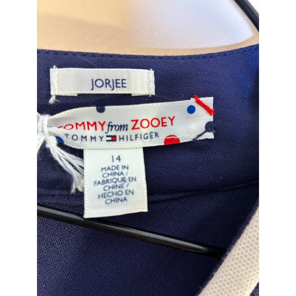 Tommy Hilfiger Zooey Deschanel T-Shirt Dress Preppy Mod Sporty 14 Navy Blue - Picture 3 of 8